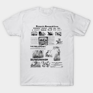 Victorian Circus Poster Collage T-Shirt